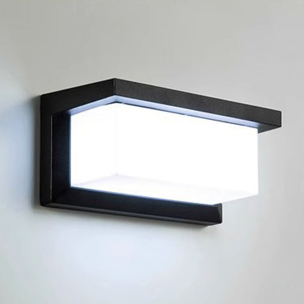 مصباح حائط LED مستطيل مقاوم للماء من الألومنيوم بتصميم حديث وبسيط للفناء الخارجي 