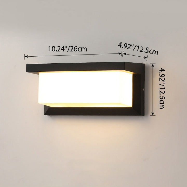 Moderne minimalistische rechteckige wasserdichte Aluminium-LED-Wandleuchte für die Terrasse im Freien 