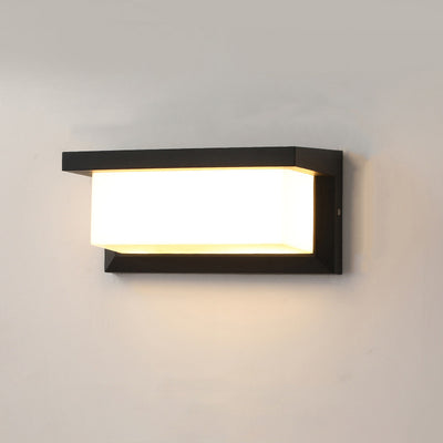 مصباح حائط LED مستطيل مقاوم للماء من الألومنيوم بتصميم حديث وبسيط للفناء الخارجي 