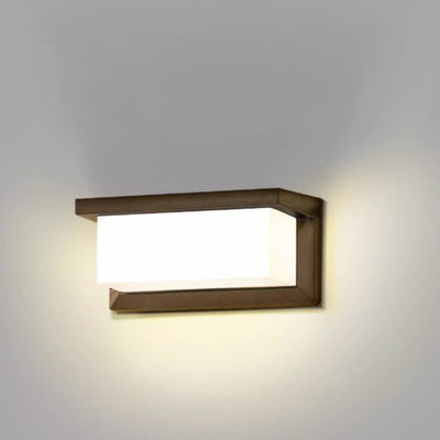 مصباح حائط LED مستطيل مقاوم للماء من الألومنيوم بتصميم حديث وبسيط للفناء الخارجي 