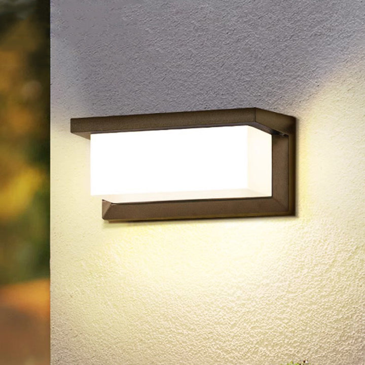 Moderne minimalistische rechteckige wasserdichte Aluminium-LED-Wandleuchte für die Terrasse im Freien 