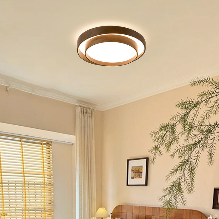 Luz de techo LED empotrada redonda de doble capa de hierro acrílico minimalista moderna para sala de estar 