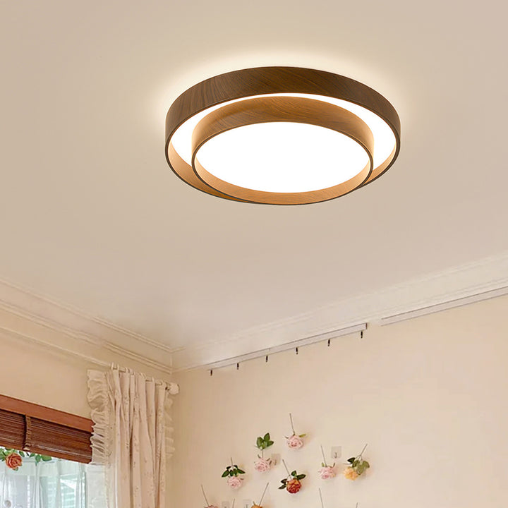 Luz de techo LED empotrada redonda de doble capa de hierro acrílico minimalista moderna para sala de estar 