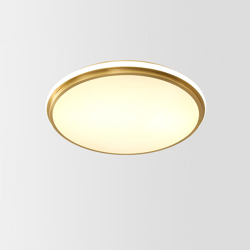 Luz de techo LED empotrada de latón acrílico redonda minimalista moderna para sala de estar 