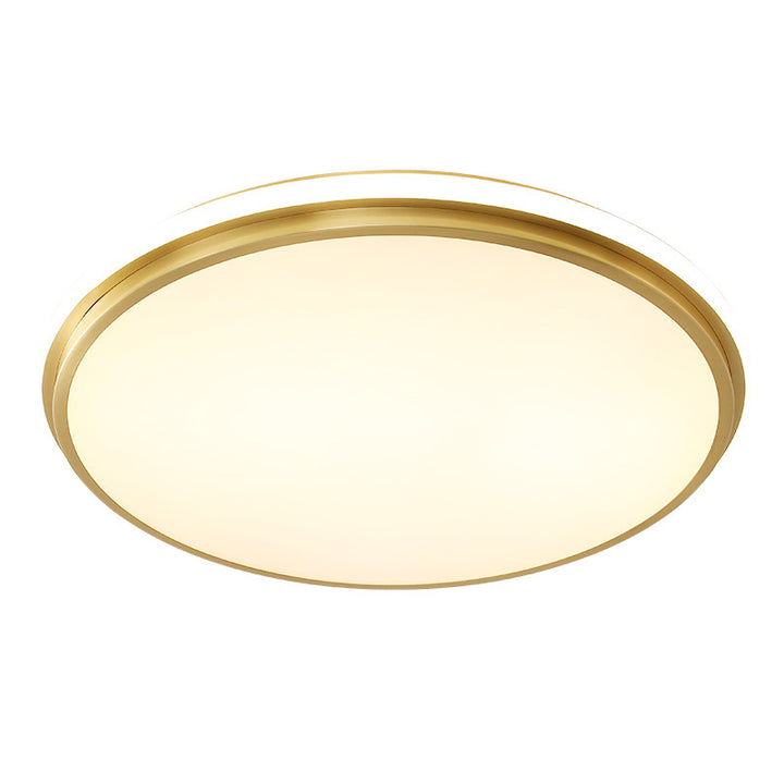 Modern Minimalist Round Brass Acrylic LED Flush Mount Ceiling Light For Living Room
