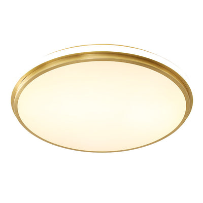 Luz de techo LED empotrada de latón acrílico redonda minimalista moderna para sala de estar 