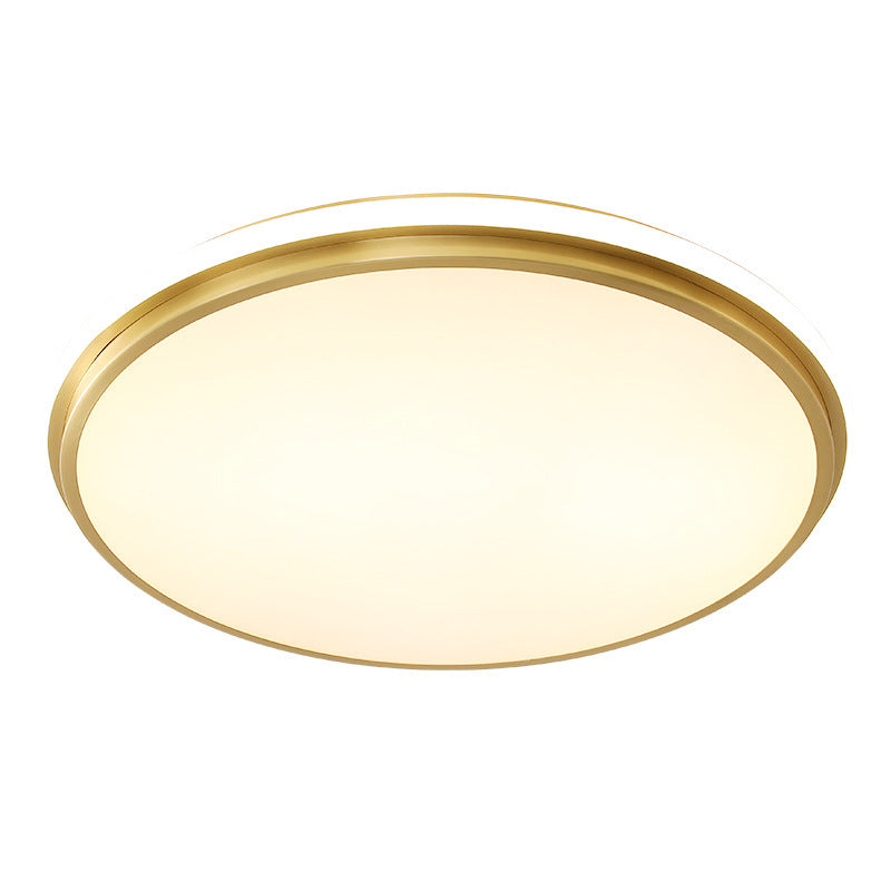 Luz de techo LED empotrada de latón acrílico redonda minimalista moderna para sala de estar 