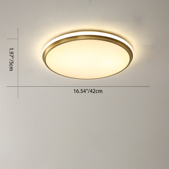 Modern Minimalist Round Brass Acrylic LED Flush Mount Ceiling Light For Living Room