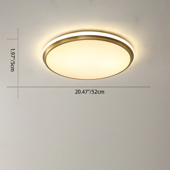 Modern Minimalist Round Brass Acrylic LED Flush Mount Ceiling Light For Living Room