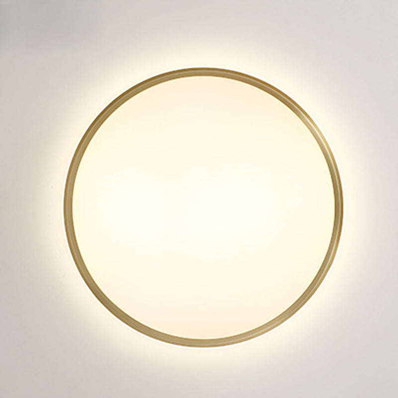 Luz de techo LED empotrada de latón acrílico redonda minimalista moderna para sala de estar 