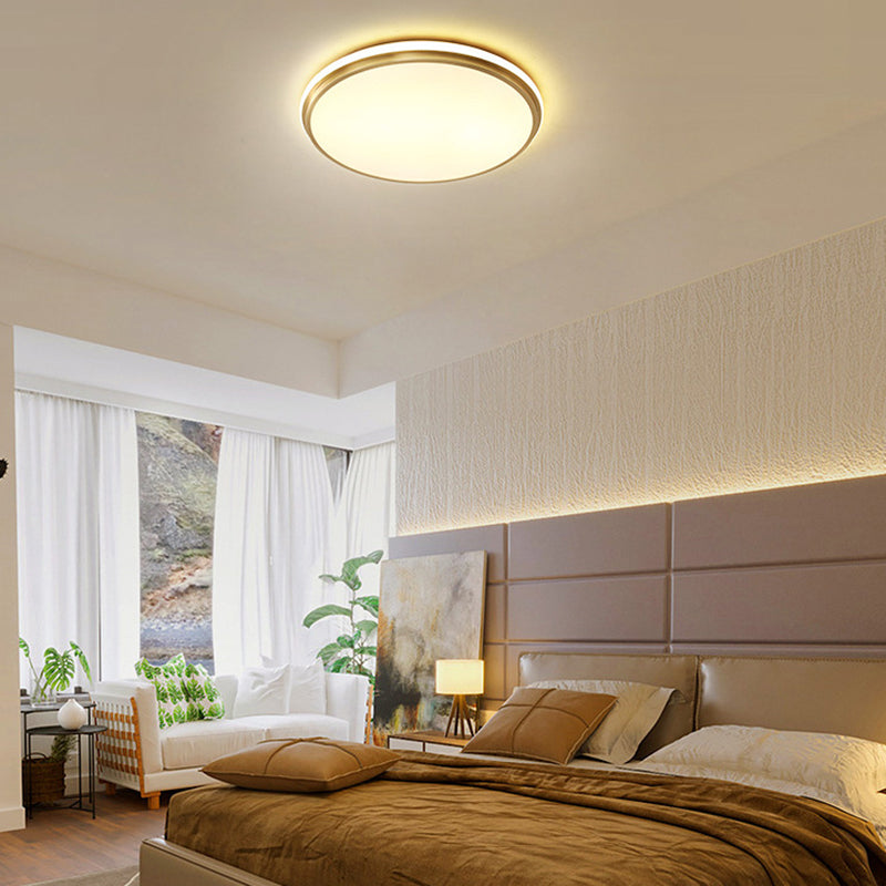 Luz de techo LED empotrada de latón acrílico redonda minimalista moderna para sala de estar 