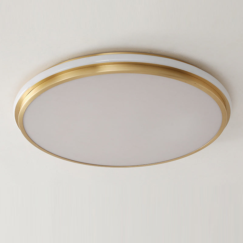 Luz de techo LED empotrada de latón acrílico redonda minimalista moderna para sala de estar 