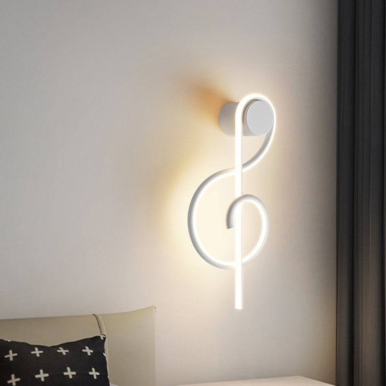 مصباح حائطي LED من الأكريليك والحديد والألمنيوم بتصميم نوتة موسيقية إبداعية معاصرة لغرفة المعيشة 