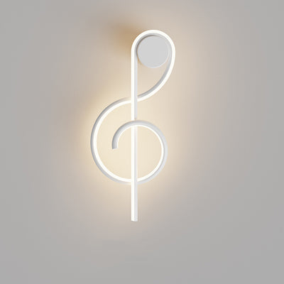 مصباح حائطي LED من الأكريليك والحديد والألمنيوم بتصميم نوتة موسيقية إبداعية معاصرة لغرفة المعيشة 