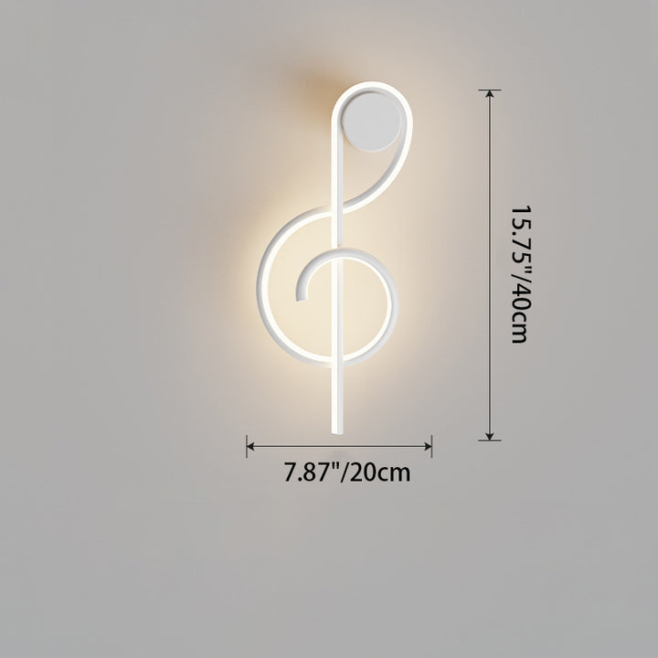 مصباح حائطي LED من الأكريليك والحديد والألمنيوم بتصميم نوتة موسيقية إبداعية معاصرة لغرفة المعيشة 