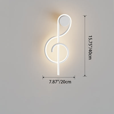 مصباح حائطي LED من الأكريليك والحديد والألمنيوم بتصميم نوتة موسيقية إبداعية معاصرة لغرفة المعيشة 