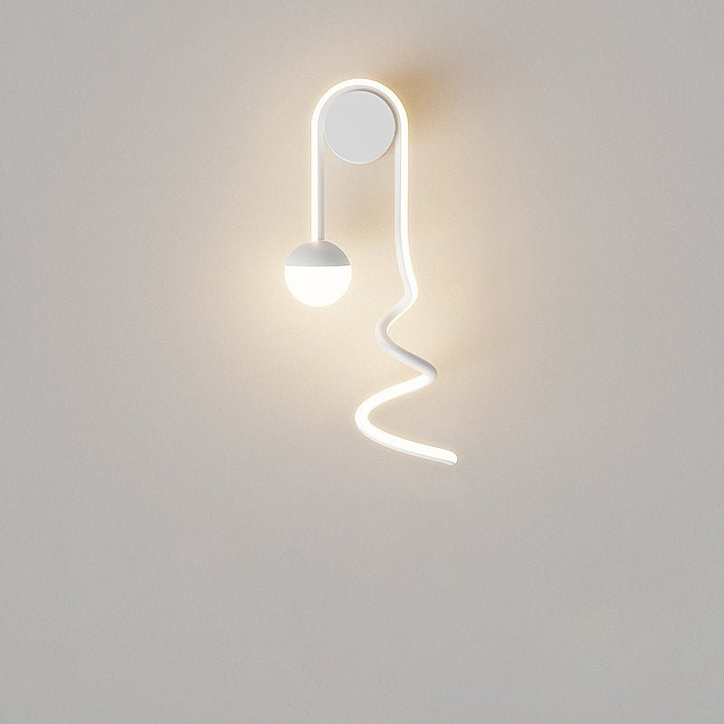 مصباح حائطي LED من الأكريليك والحديد والألمنيوم بتصميم نوتة موسيقية إبداعية معاصرة لغرفة المعيشة 