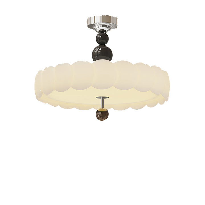 Plafonnier semi-encastré à LED en fer PE avec perles rondes contemporaines rétro pour chambre 