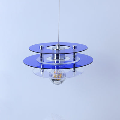 Contemporary Nordic Iron Acrylic Triple Disc Shape 1-Light Pendant Light For Bedroom
