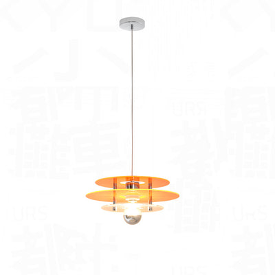 Contemporary Nordic Iron Acrylic Triple Disc Shape 1-Light Pendant Light For Bedroom