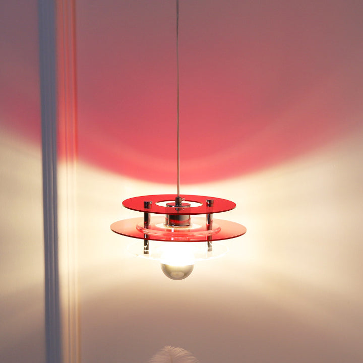 Contemporary Nordic Iron Acrylic Triple Disc Shape 1-Light Pendant Light For Bedroom