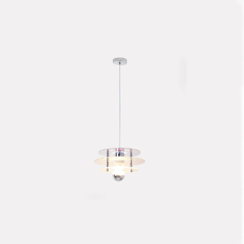 Contemporary Nordic Iron Acrylic Triple Disc Shape 1-Light Pendant Light For Bedroom