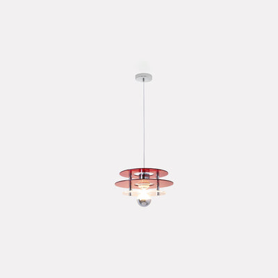 Contemporary Nordic Iron Acrylic Triple Disc Shape 1-Light Pendant Light For Bedroom