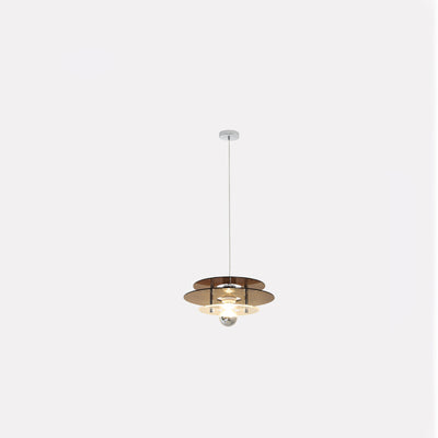 Contemporary Nordic Iron Acrylic Triple Disc Shape 1-Light Pendant Light For Bedroom