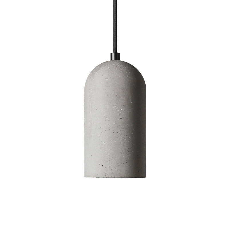 Contemporary Industrial Cylinder Shade Cement 1-Light Pendant Light For Living Room