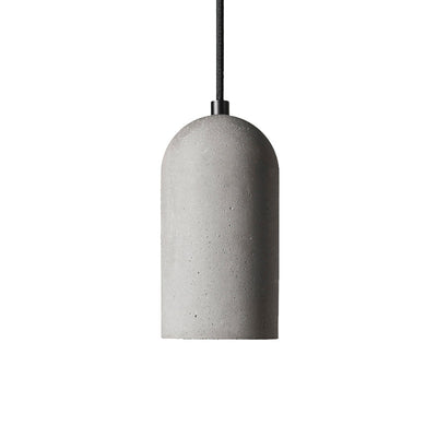Abat-jour cylindrique industriel contemporain en ciment pour suspension à 1 lumière pour salon 