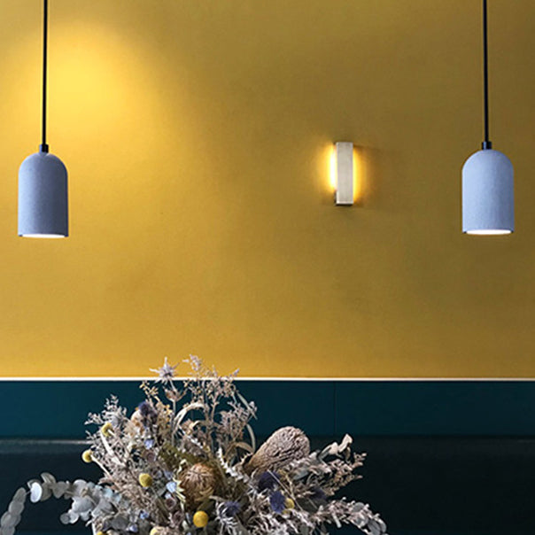 Contemporary Industrial Cylinder Shade Cement 1-Light Pendant Light For Living Room