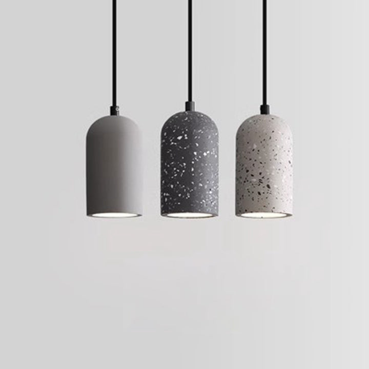 Contemporary Industrial Cylinder Shade Cement 1-Light Pendant Light For Living Room