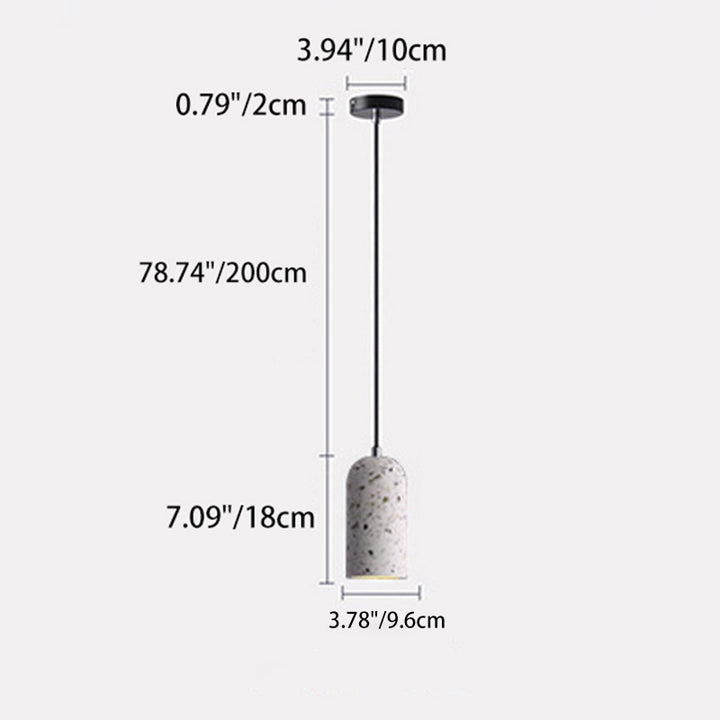 Contemporary Industrial Cylinder Shade Cement 1-Light Pendant Light For Living Room