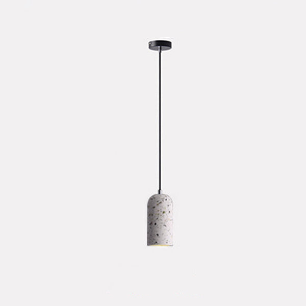 Abat-jour cylindrique industriel contemporain en ciment pour suspension à 1 lumière pour salon 