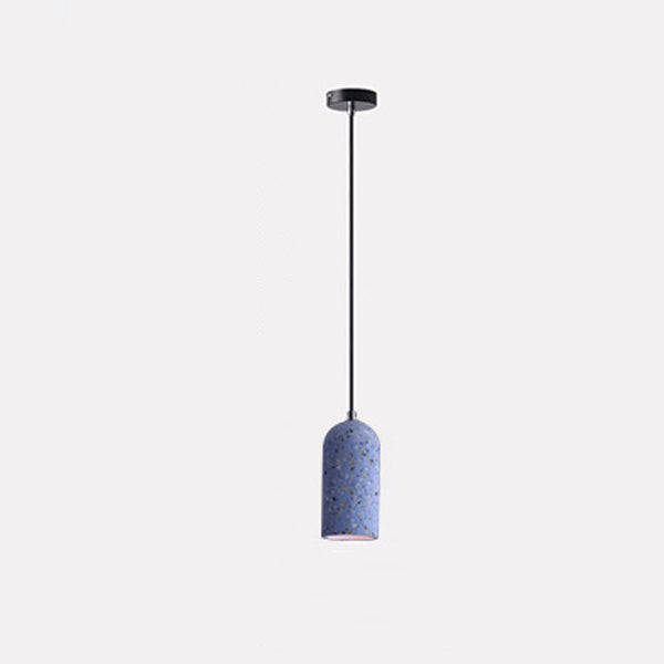 Abat-jour cylindrique industriel contemporain en ciment pour suspension à 1 lumière pour salon 