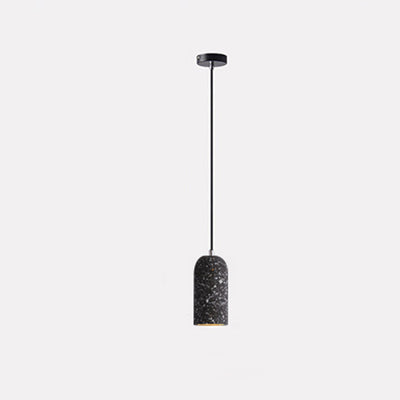 Abat-jour cylindrique industriel contemporain en ciment pour suspension à 1 lumière pour salon 