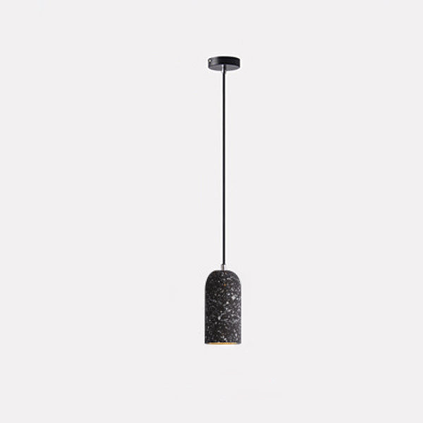 Abat-jour cylindrique industriel contemporain en ciment pour suspension à 1 lumière pour salon 