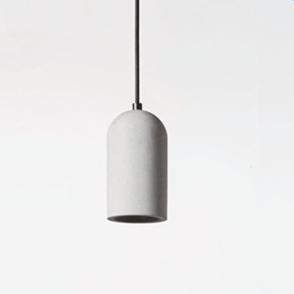 Contemporary Industrial Cylinder Shade Cement 1-Light Pendant Light For Living Room
