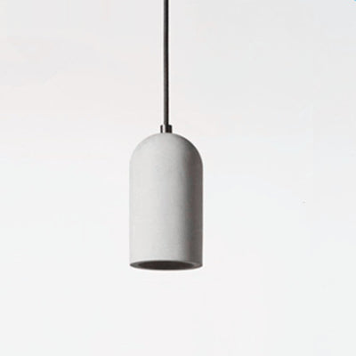 Abat-jour cylindrique industriel contemporain en ciment pour suspension à 1 lumière pour salon 