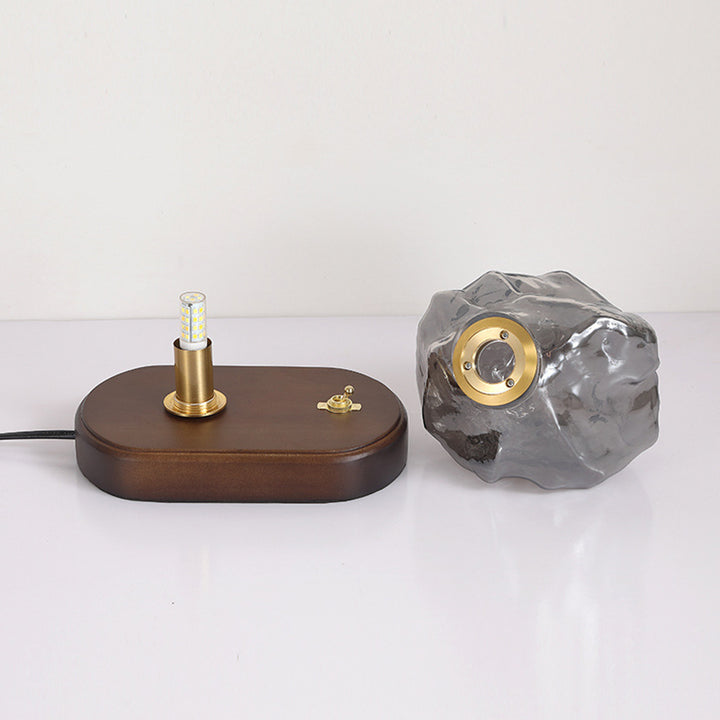 Lampe de table 1 lumière en verre de forme ovale rétro contemporaine pour chambre à coucher 