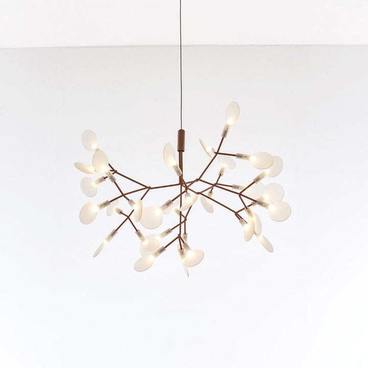 Contemporary Creative Round Branch Firefly Acrylic Stainless Steel LED Chandelier For Bedroom