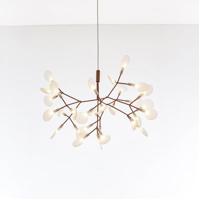 Contemporary Creative Round Branch Firefly Acrylic Stainless Steel LED Chandelier For Bedroom