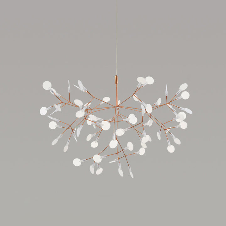 Contemporary Creative Round Branch Firefly Acrylic Stainless Steel LED Chandelier For Bedroom