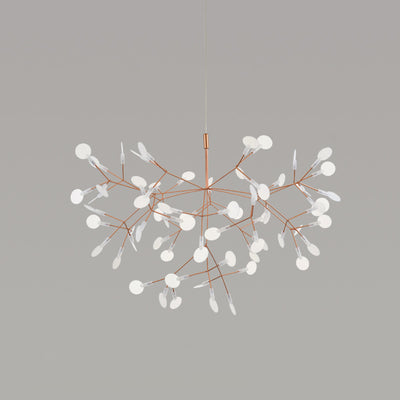 Contemporary Creative Round Branch Firefly Acrylic Stainless Steel LED Chandelier For Bedroom