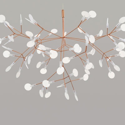 Contemporary Creative Round Branch Firefly Acrylic Stainless Steel LED Chandelier For Bedroom