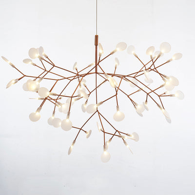 Contemporary Creative Round Branch Firefly Acrylic Stainless Steel LED Chandelier For Bedroom