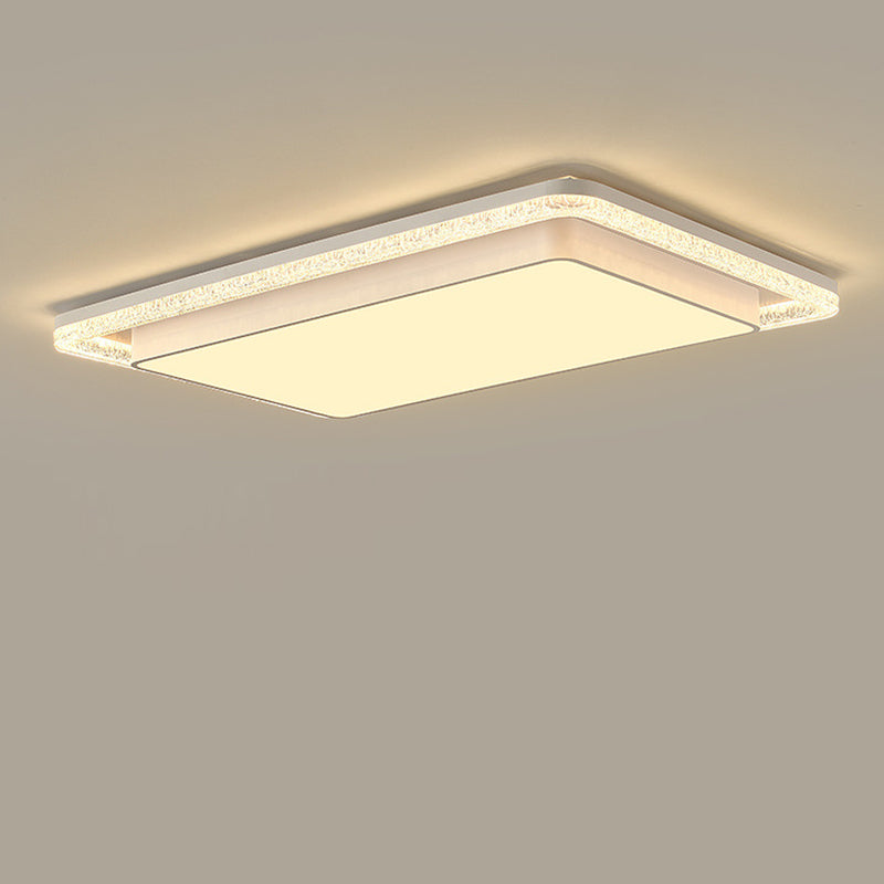 Plafonnier LED en fer et acrylique moderne de luxe double rond carré rectangulaire pour salon 