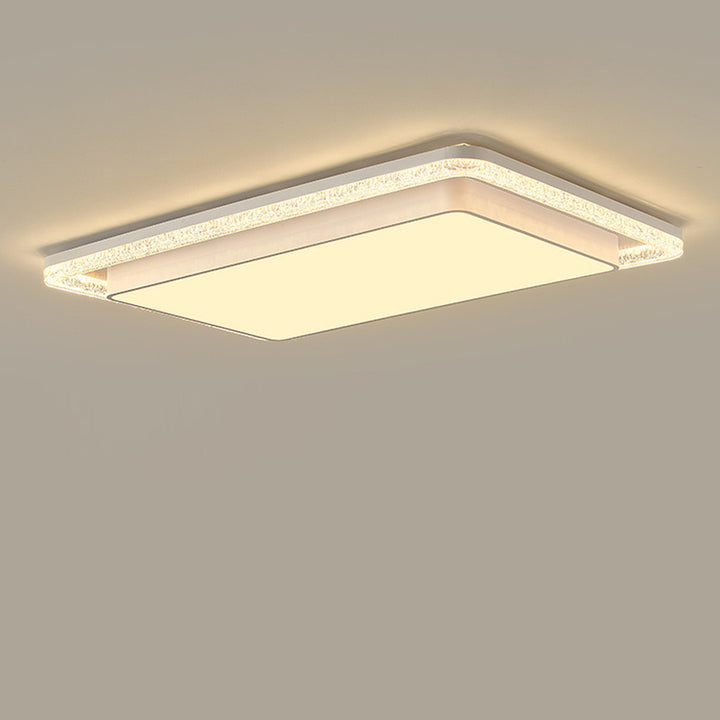 Plafonnier LED en fer et acrylique moderne de luxe double rond carré rectangulaire pour salon 