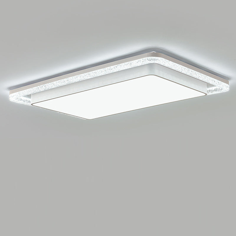 Plafonnier LED en fer et acrylique moderne de luxe double rond carré rectangulaire pour salon 