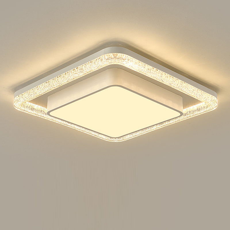 Plafonnier LED en fer et acrylique moderne de luxe double rond carré rectangulaire pour salon 